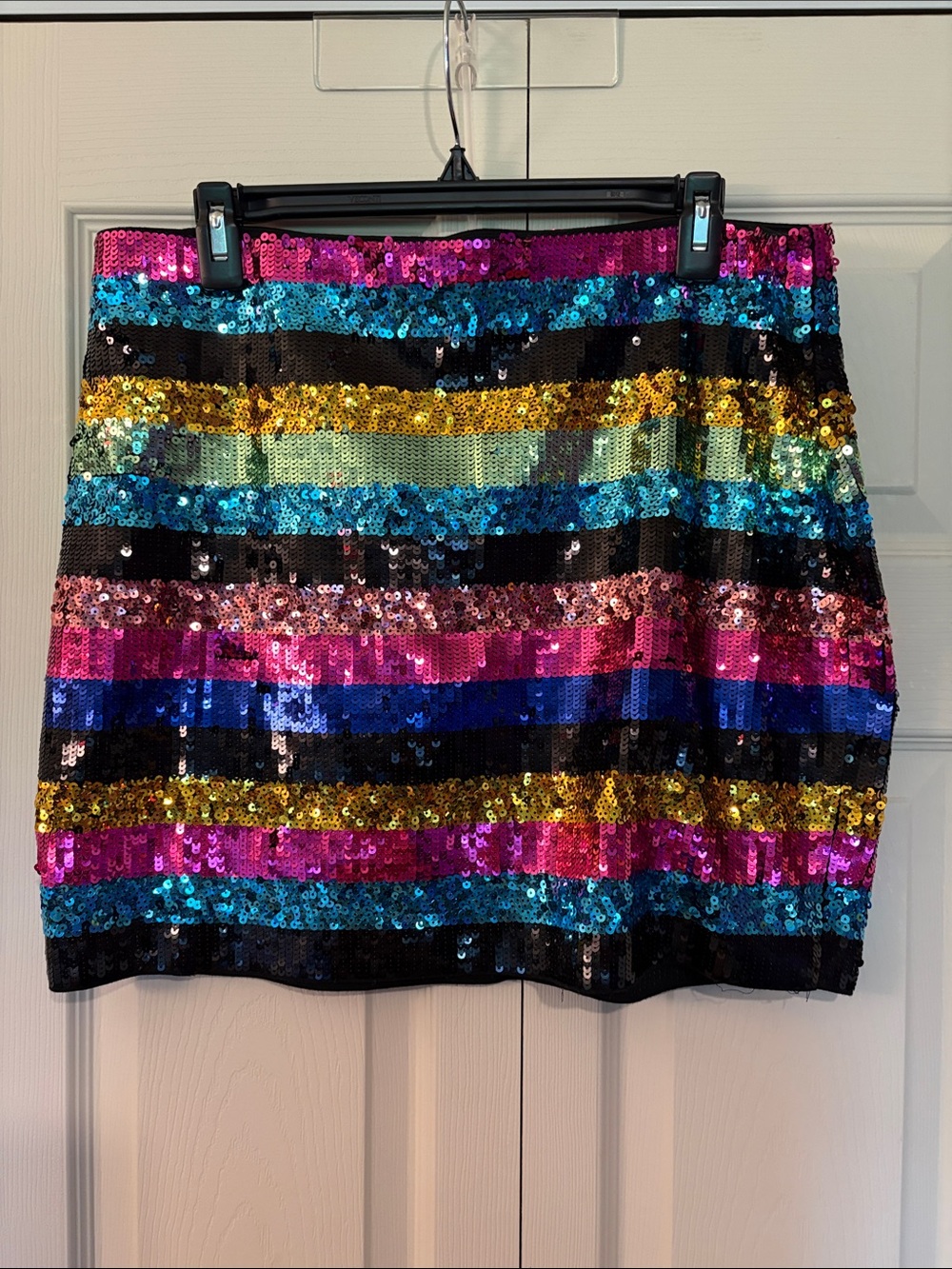 Express Sequin Stripe Mini Skirt - Multicolor